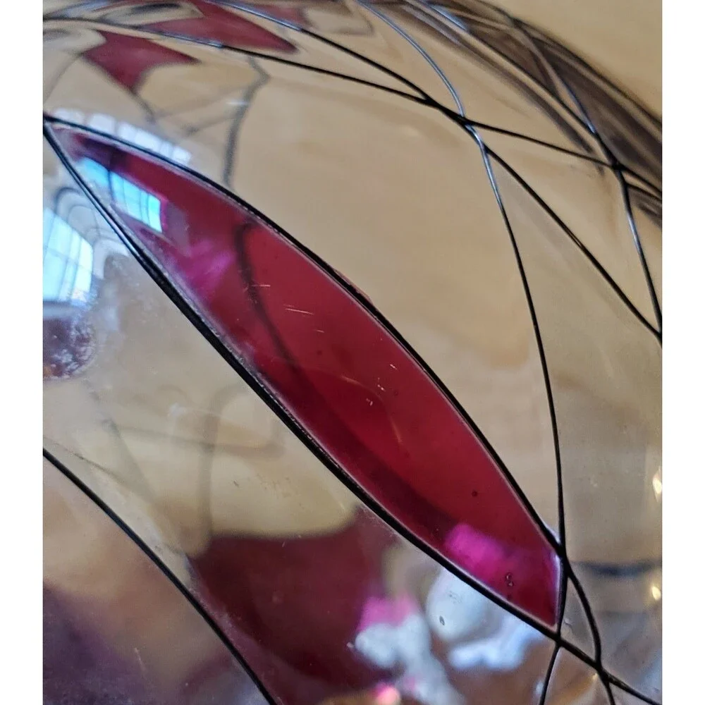 Partylite Calypso Candle Holder Mosaic Stained Glass Look Votive 4" Vtg Red Gold - Picture 9 of 13